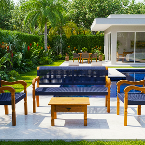 banco corda nautica azul BC35
