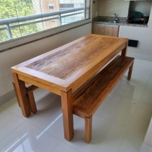 mesa 1.90 x 0.80 com bancos 1.70 mts MJ91 (2)